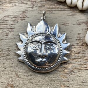 Vintage sterling silver sun pendant