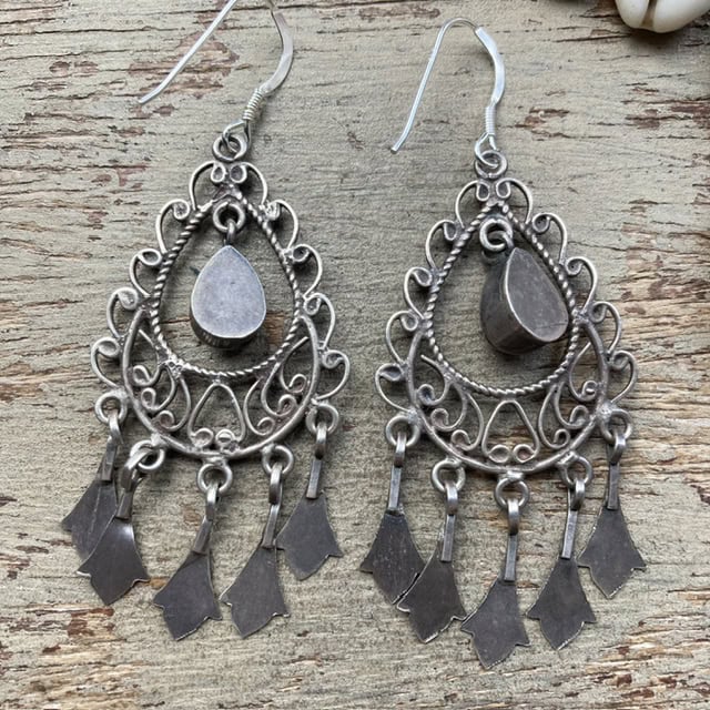 Vintage sterling silver amethyst earrings