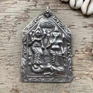 Vintage Indian solid silver deity pendant