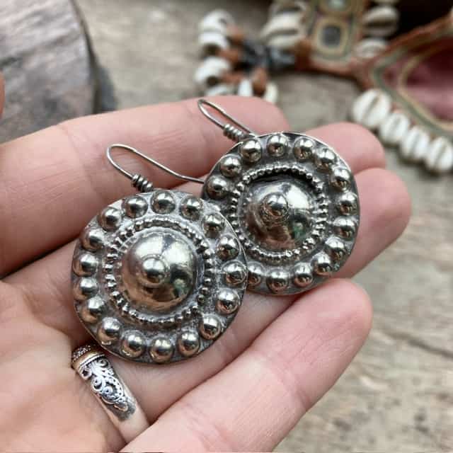 Vintage Indian sterling silver earrings