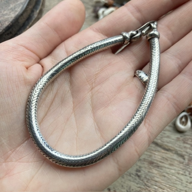 Indian heavy sterling silver snake bracelet