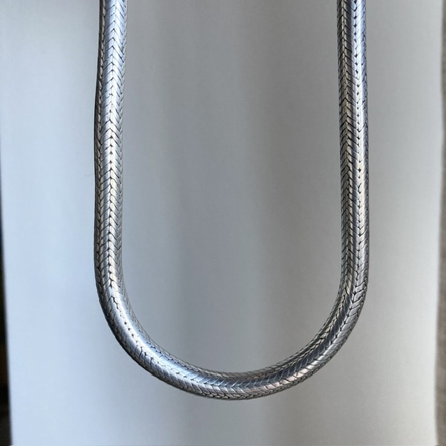 Vintage Indian heavy solid silver snake chain