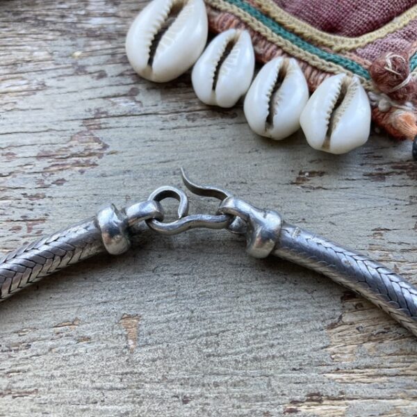 Vintage Indian heavy solid silver snake chain