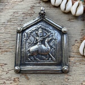 Vintage Indian sterling silver goddess pendant
