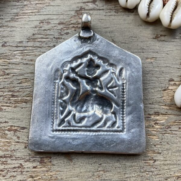 Vintage Indian sterling silver goddess pendant