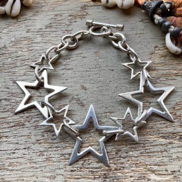 Vintage sterling silver star bracelet