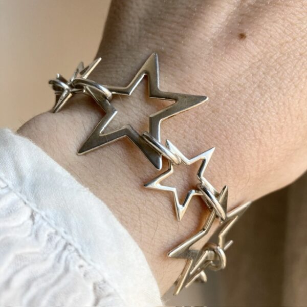 Vintage sterling silver star bracelet