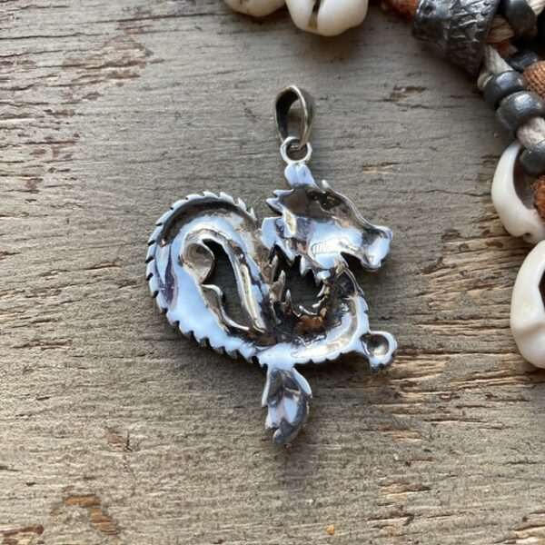 Vintage sterling silver dragon pendant