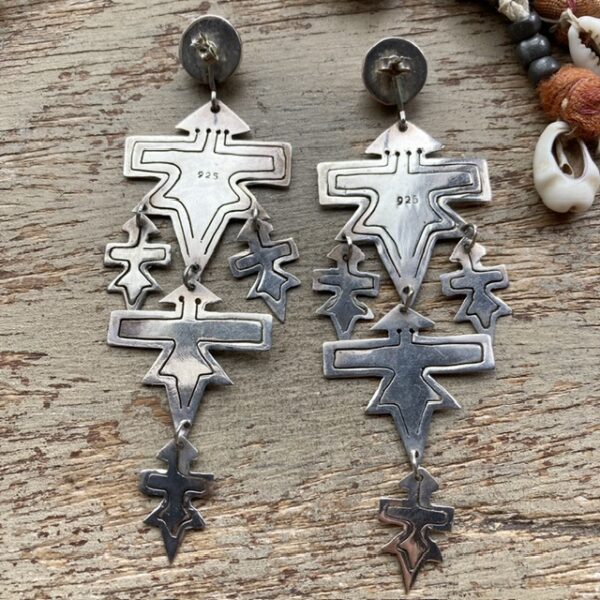 Vintage Mexican sterling silver dangly earrings