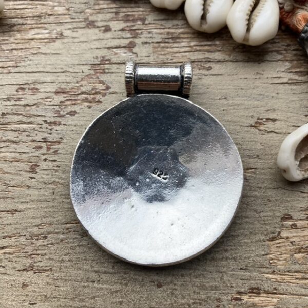 Vintage Indian ornate solid silver pendant