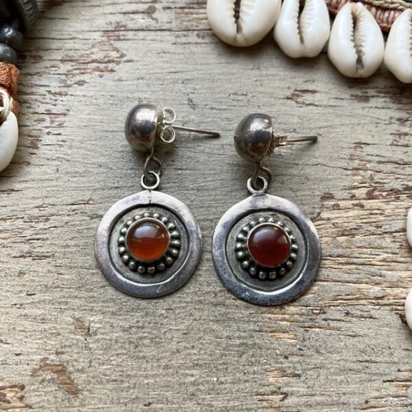 Vintage sterling silver and carnelian earrings