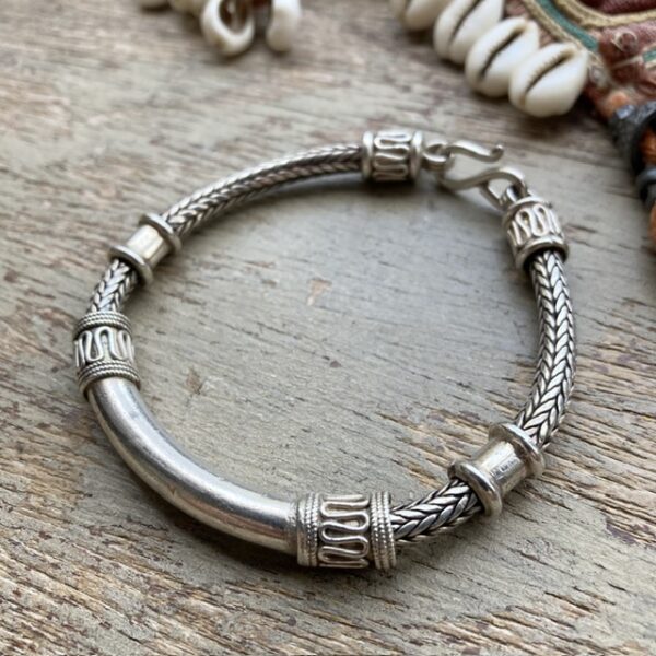 Vintage heavy sterling silver snake bracelet