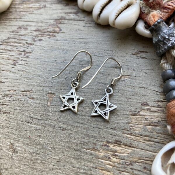 Vintage sterling silver star earrings