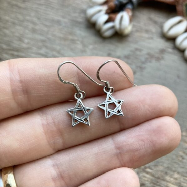 Vintage sterling silver star earrings