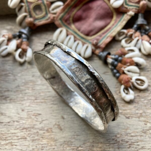 Vintage handmade solid silver bangle
