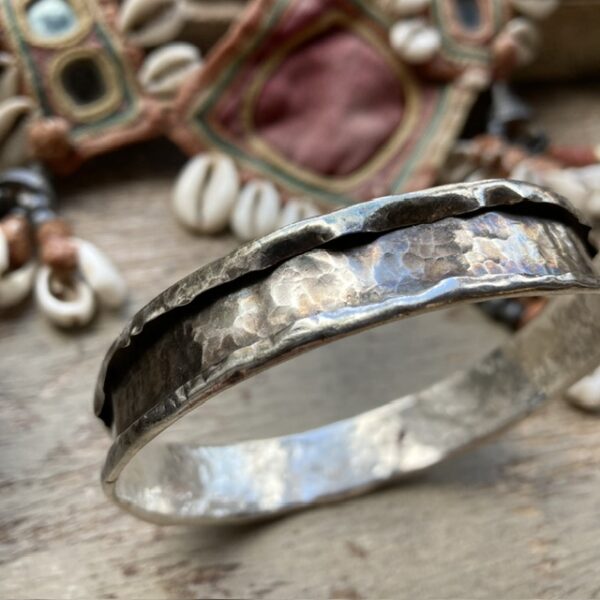 Vintage handmade solid silver bangle