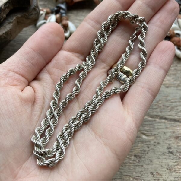 Vintage sterling silver rope chain necklace
