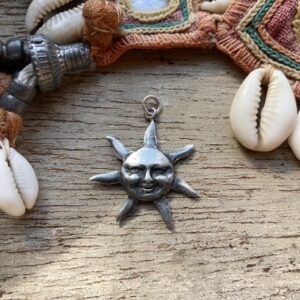 Vintage sterling silver celestial sun pendant