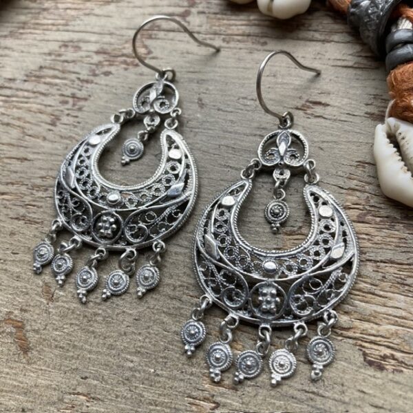 Vintage sterling silver filigree earrings