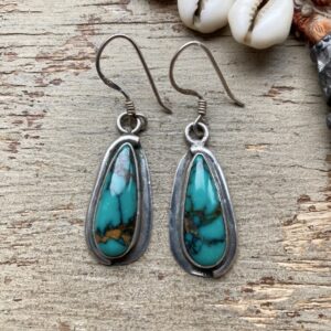 Vintage Navajo sterling silver turquoise earrings