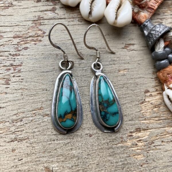 Vintage Navajo sterling silver turquoise earrings