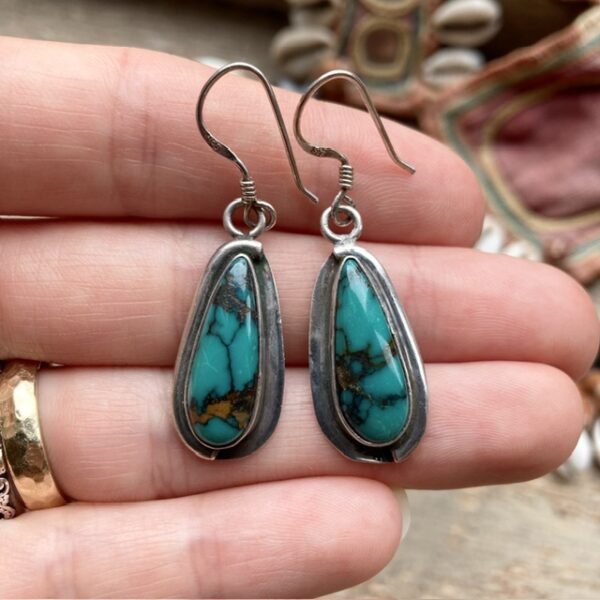 Vintage Navajo sterling silver turquoise earrings