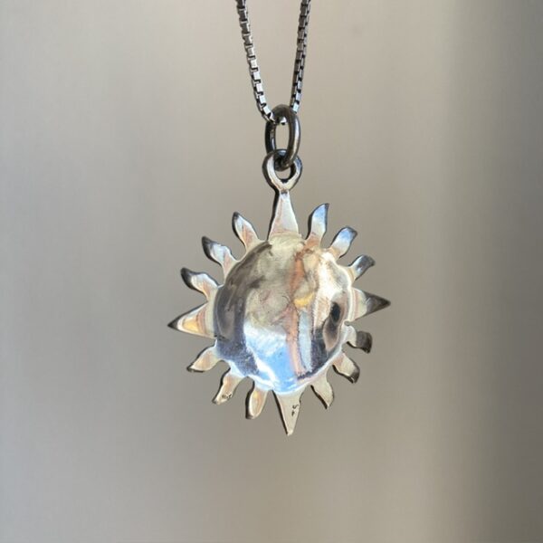 Vintage sterling silver celestial sun necklace