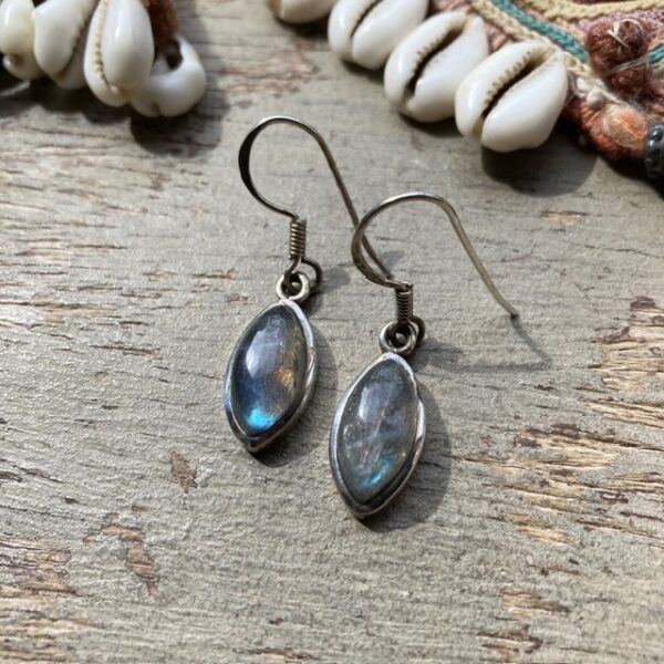 Vintage sterling silver labradorite earrings