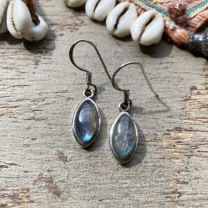 Vintage sterling silver labradorite earrings