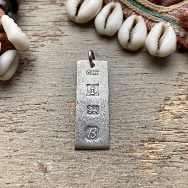 Vintage sterling silver ingot pendant