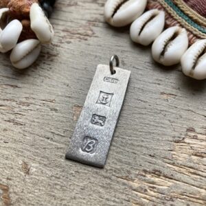 Vintage sterling silver ingot pendant