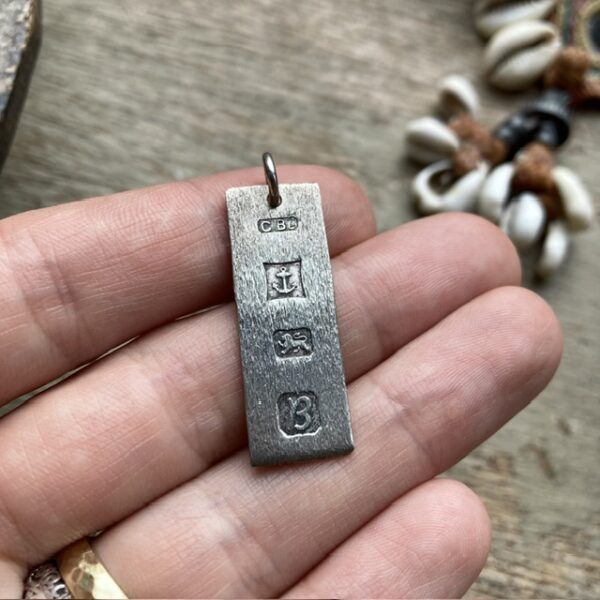 Vintage sterling silver ingot pendant