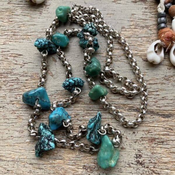 Vintage sterling silver and turquoise necklace