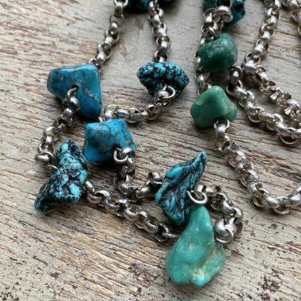 Vintage sterling silver and turquoise necklace