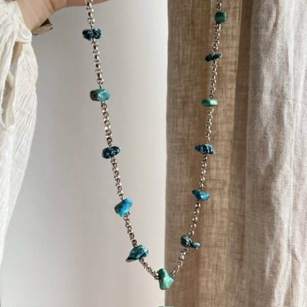 Vintage sterling silver and turquoise necklace