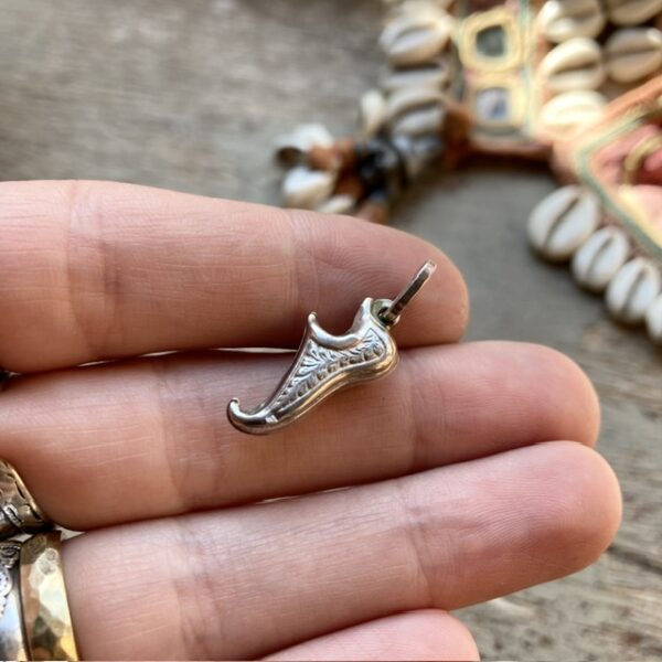 Vintage sterling silver Moroccan slipper pendant