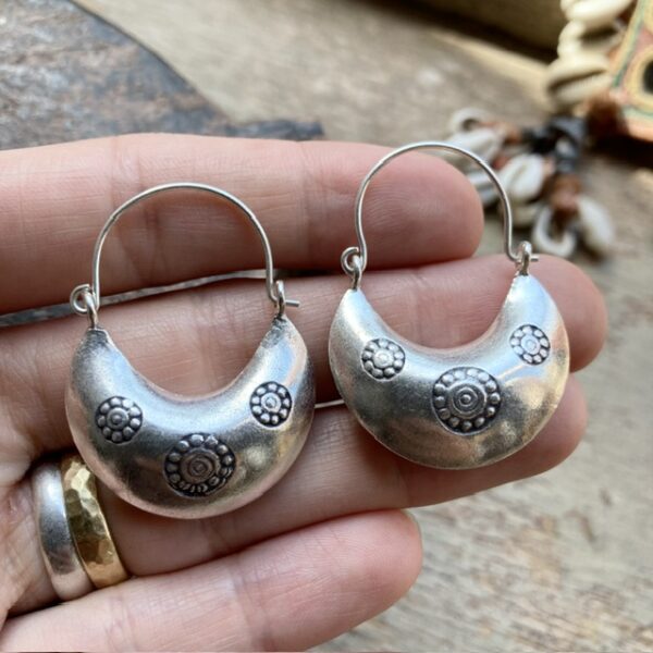 Handmade pure silver hill tribe earrings