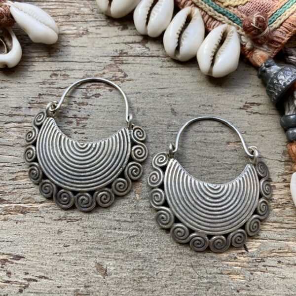 Handmade pure silver hill tribe earrings