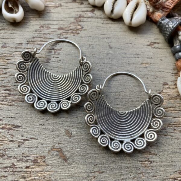 Handmade pure silver hill tribe earrings