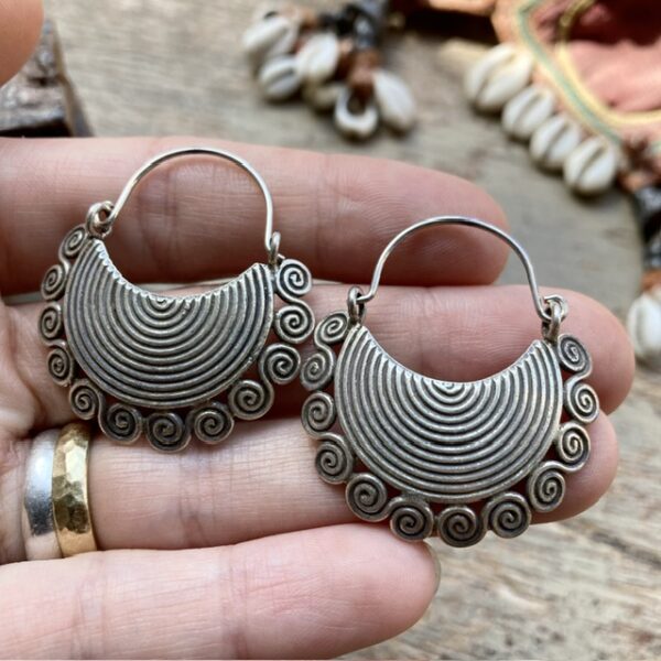 Handmade pure silver hill tribe earrings