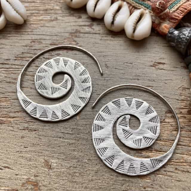 Handmade pure silver hill tribe earrings