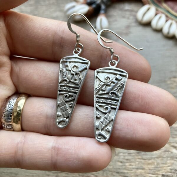 Vintage solid silver Mexican earrings