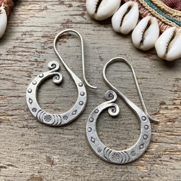 Handmade solid silver hill tribe earrings