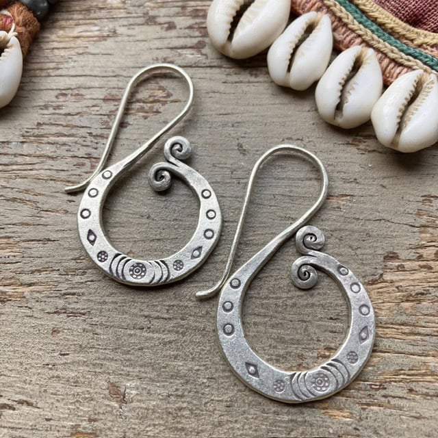 Handmade solid silver hill tribe earrings