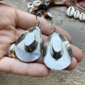 Vintage sterling silver cowboy hat earrings