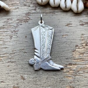 Vintage sterling silver cowboy boot pendant