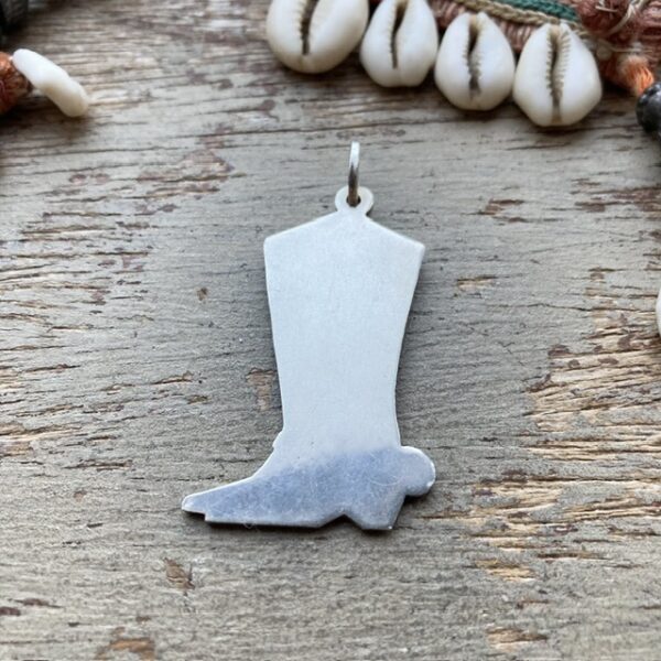 Vintage sterling silver cowboy boot pendant