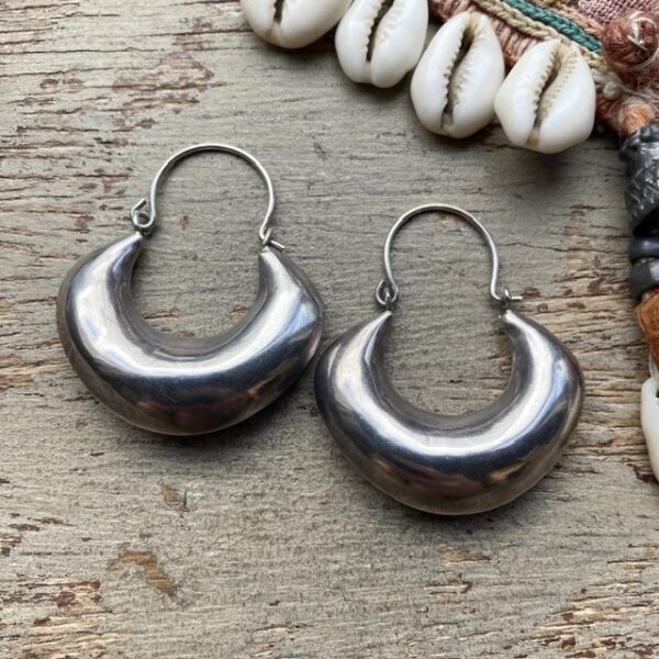 Vintage chunky sterling silver hoops