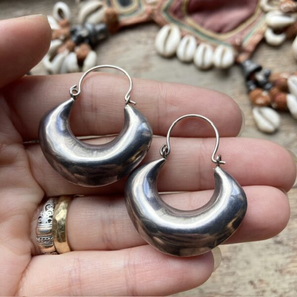 Vintage chunky sterling silver hoops