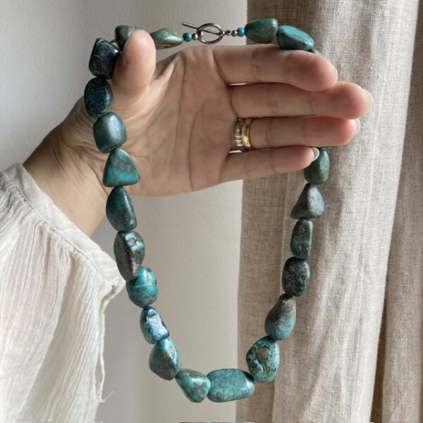 Vintage chunky natural turquoise necklace